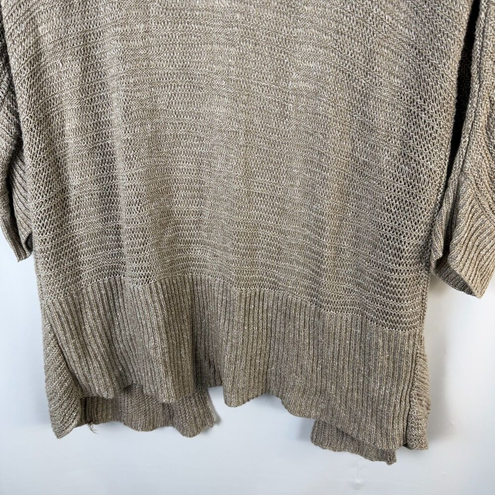 Chicos XL Linen Blend Women Open Front Cardigan 3/4 Sleeve Knit Normcore Pocket - Picture 9 of 9